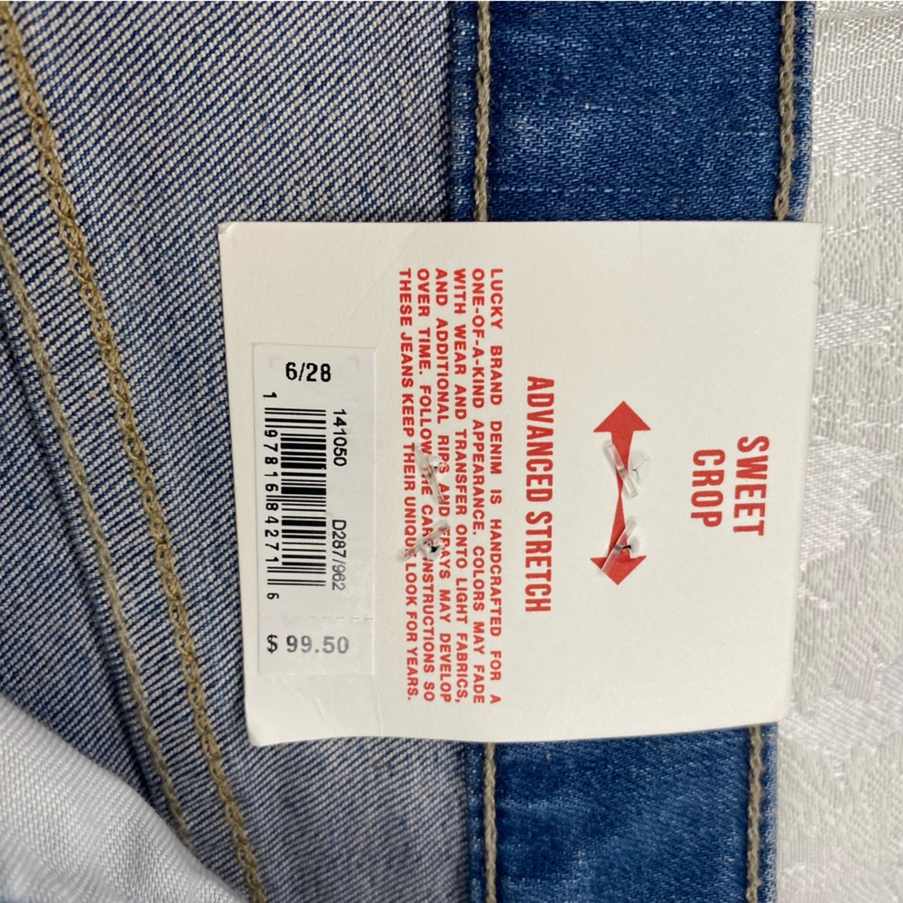 NWT Lucky Brand Light Blue Sweet Crop Jeans women size 6/28 -Brand New - Picture 4 of 4